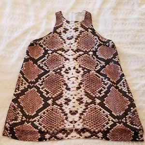 Olivaceous snake charmer sleeveless sheath dress